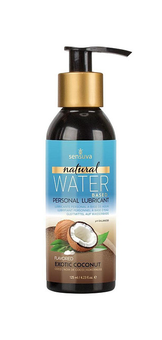 Змазка на водній основі Sensuva Natural Water-Based Exotic Coconut (125 мл) без гліцерину і парабенів Sex Aura Київ - фото 1