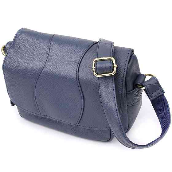 Сумка из натуральной кожи для женщин Vintage 22971 Синий Киев