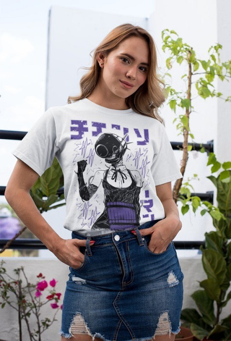 Футболка з аніме принтом Людина-бензопила оверсайз (S/M/L) Чорний AnimeJ0063 Дніпро - фото 4