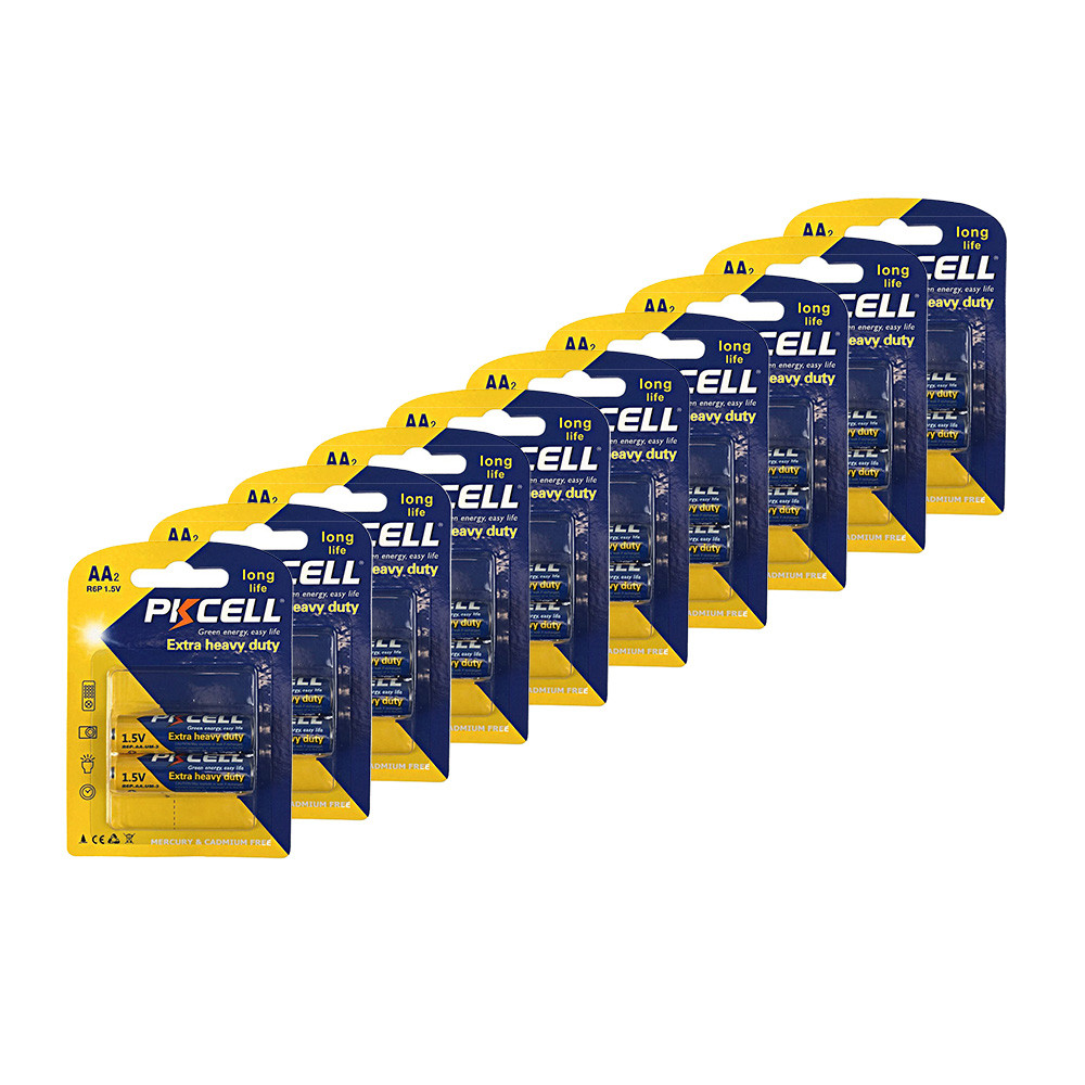 Комплект з 20 батарейок PKCELL Extra Heavy Duty AA R6P 1.5V по 2шт./блістер Київ - фото 1