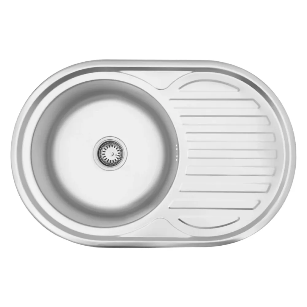Кухонная мойка с нержавеющей стали Kroner KRP Satin - 77х50 (0.8 мм) Киев - изображение 1
