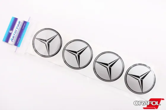 Наклейка на колпак 70мммм силікон Mercedes-Benz ребра. Автограф (4 шт). Вінниця