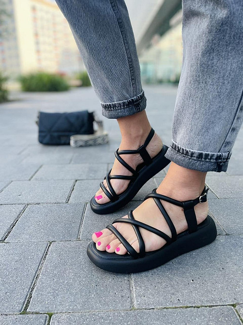 Vistani Босоніжки жіночі Vistani 500 чорні (літо, шкіра натуральна) (5269) 37 Коломия - фото 1