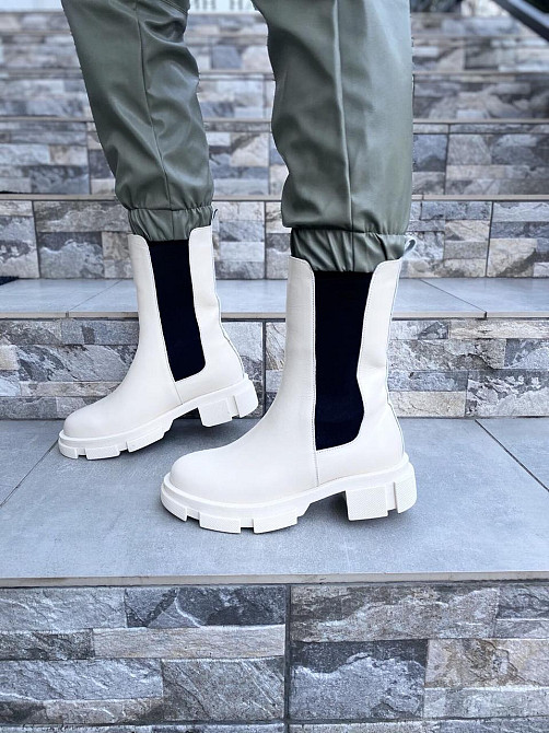 Женские черевики GREMMY бежевые натуральная кожа высота 20 см размер 36-38 (4321) Коломыя - изображение 9