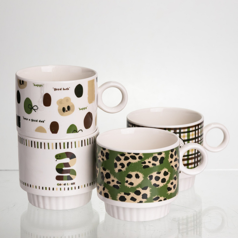 Подарунковий набір фарфорових чашок Lucky 4 на підставці Київ - фото 1