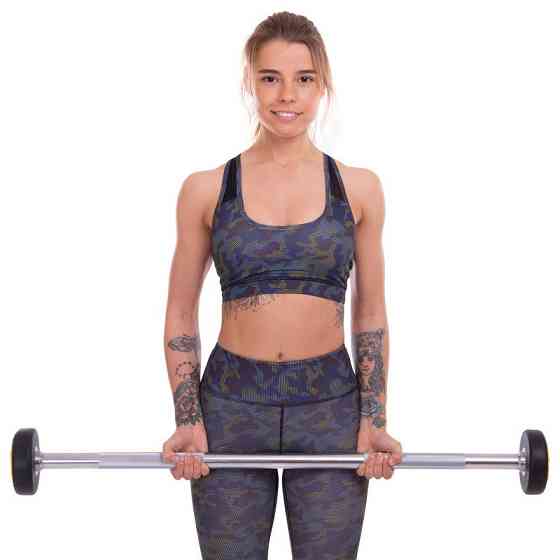 Штанга фіксована пряма поліуретанова Zelart 2689-10 довжина 103 см 10 кг Київ