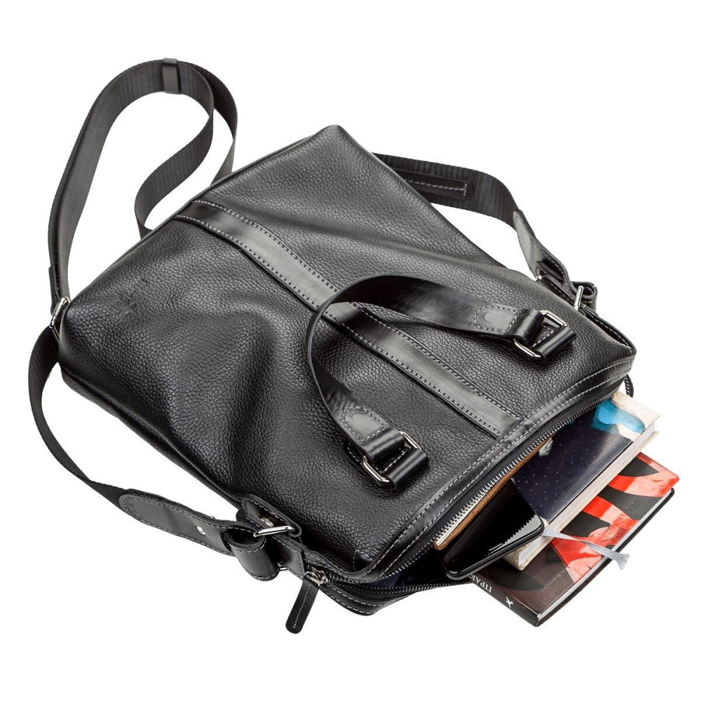 Сумка мужская кожаная Черная (SHVIGEL) Киев - изображение 1