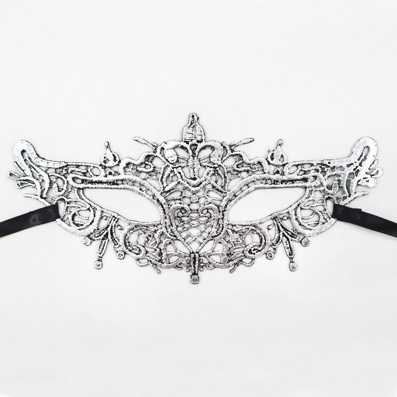 Маскарадная маска для лица 23 на 10 см серебристый Киев - изображение 1