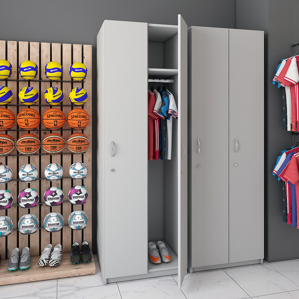 Шафка в роздягальню на 2-і секції Doros 60х52х180 Сірий (DRS-011221) Дніпро - фото 1