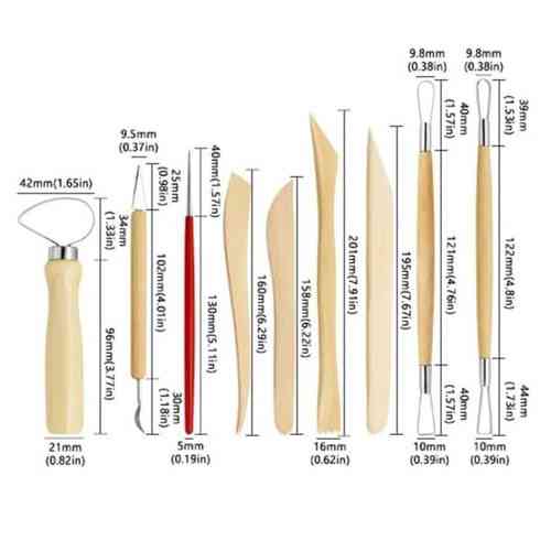 Набір дерев’яних інструментів для ліплення та моделювання з полімерної глини, 13 шт Київ