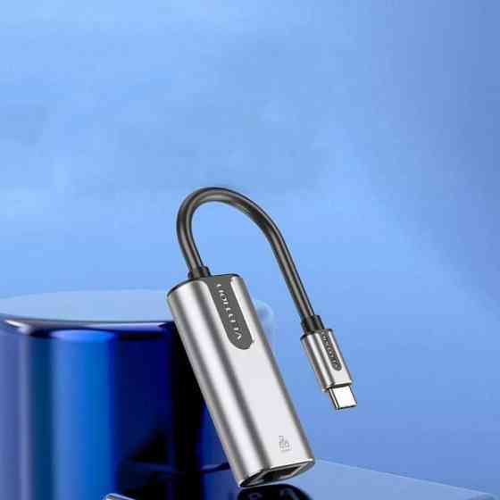 Перехідник USB3.1 Type-C --> Ethernet RJ45 1000Mb Aluminum чорний Vention (CFNHB) Киев