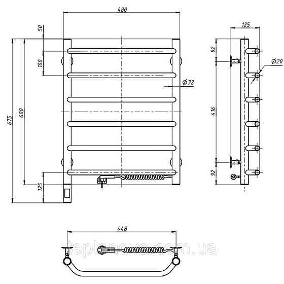 Сушарка для рушників Блюз 480х600 Sensor права з таймером Чернівці
