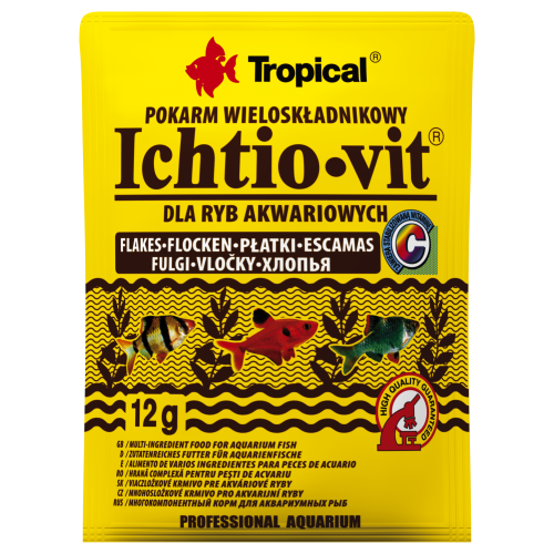 Сухий корм Tropical Ichtio-Vit для всіх акваріумних риб, 12 г (пластівці) Вінниця