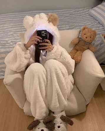 Жіночий затишний домашній оверсайз костюм двійка з хутра Teddy Одеса