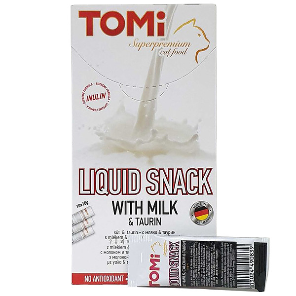 TOMi Liquid Snack Milk&Taurin ТОМИ МОЛОКО С ТАУРИНОМ жидкое лакомство для котов Киев - изображение 1