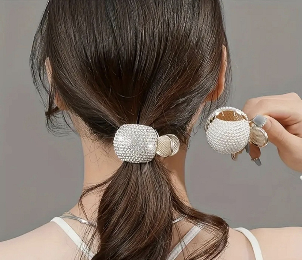 Затискач для волосся Золотистий з перлинами Смела - изображение 5