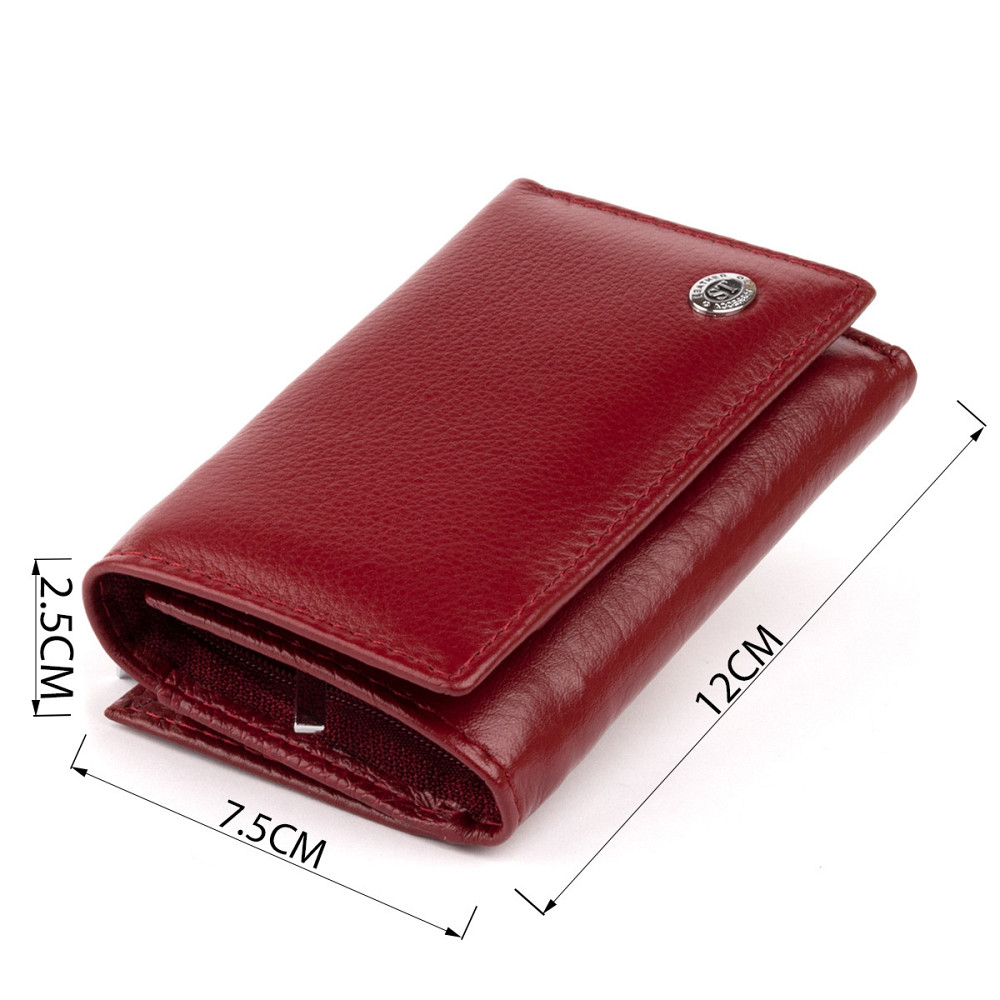 Жіноче горизонтальне шкіряне портмоне на магніті, бордове (ST Leather) Київ - фото 20