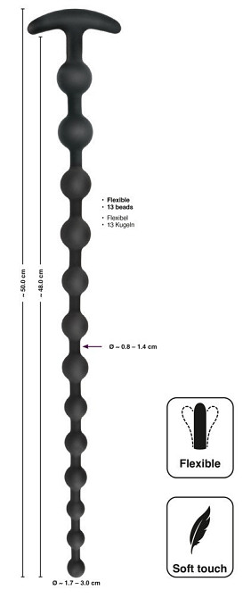 Анальний ланцюжок - Black Velvets Anal Beads Silicone Sex Aura Київ - фото 8