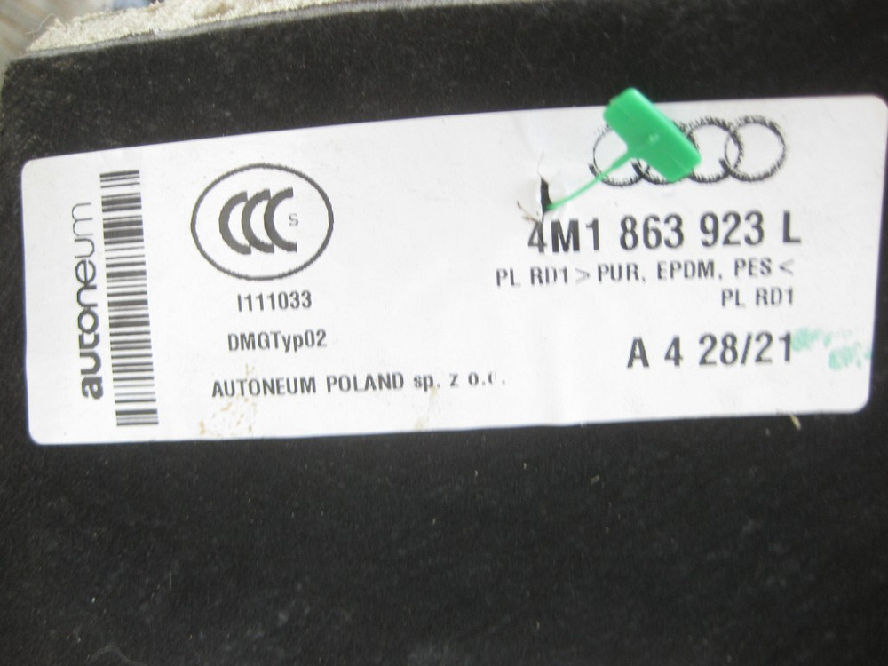 VAG  4M1863923L Шумоізоляція моторного відсіку із салону Q7 Q8 Одесса - изображение 5
