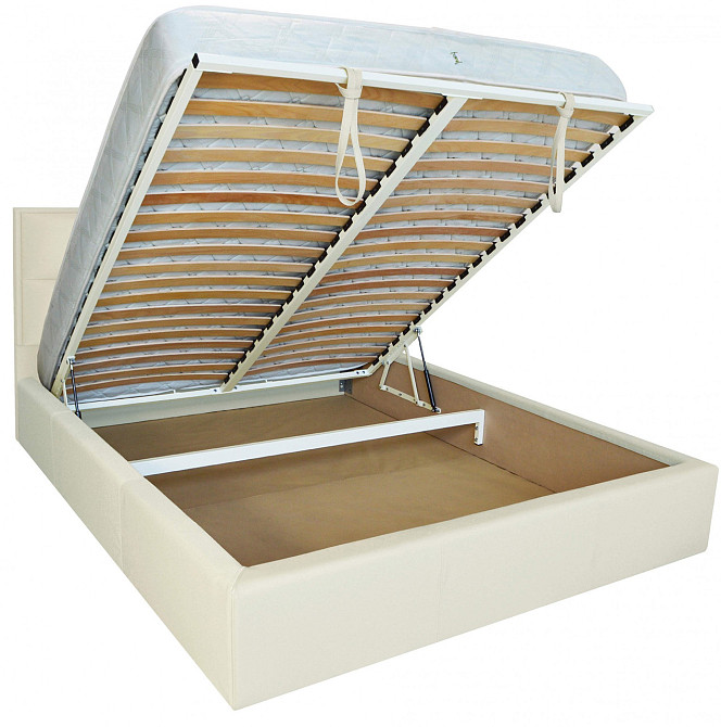 Ліжко Двоспальне Sheffield VIP 180 х 200 см Fly 2200 A1 З додатковою металевою цільнозварною рамою Білий Дніпро - фото 11