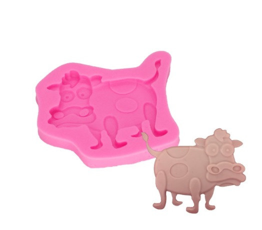 Молд силиконовый Корова 56 на 56 мм розовый Киев - изображение 4
