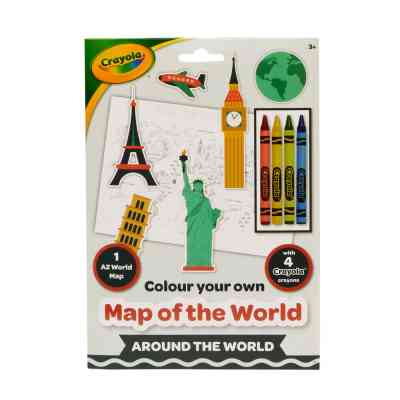 Набор для творчества Crayola Раскраска Карта мира: Вокруг Земли С карандашами (15693) Винница