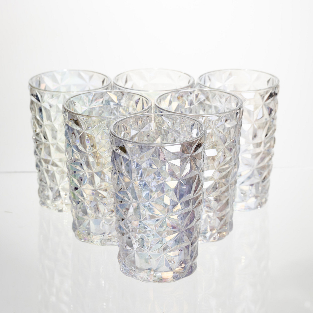 Набор стеклянных стаканов 6 штук 350 мл для лимонадов сока воды коктейлей стаканы стеклянные для напитков HP-19-175 Киев - изображение 1