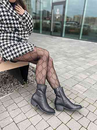 SANTINI Черевики жіночі SANTINI чорні натуральна шкіра висота 15см каблук 5см (10144111) Коломия