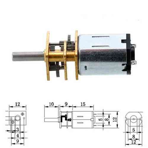 Мотор-редуктор мікро моторчик 12GAN20 12В 100 об/хв електродвигун для роботів моделей Київ