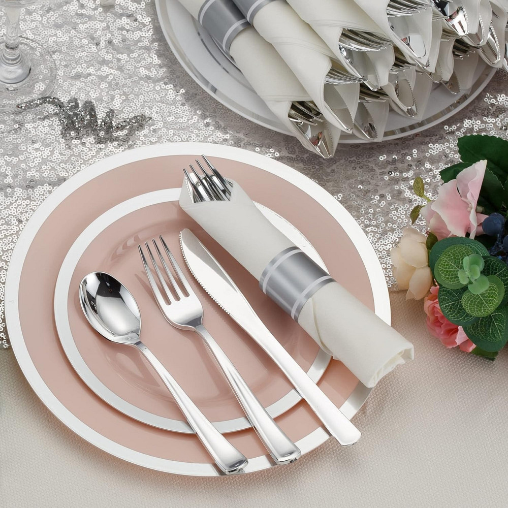 Набор пластиковых столовых приборов 18 шт качественных (ножи,вилки, ложки).Многоразовая посуда, серебристые Каменец-Подольский - изображение 10