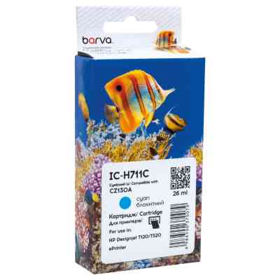 Картридж Barva HP 711 (CZ130A/CZ134A) 26 мл, Cyan (IC-H711C) Вінниця