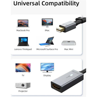 Переходник miniDisplayPort M to HDMI F 0.15m 4K60Hz Cabletime (CA915347) Вінниця - фото 5