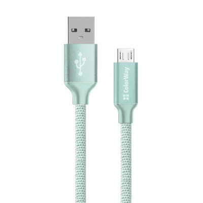 Дата кабель USB 2.0 AM to Micro 5P 2.0m mint ColorWay (CW-CBUM009-MT) Вінниця - фото 1