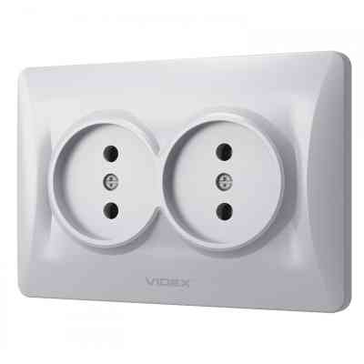 Розетка Videx BINERA 2ая серебр (VF-BNSK2-SS) Винница