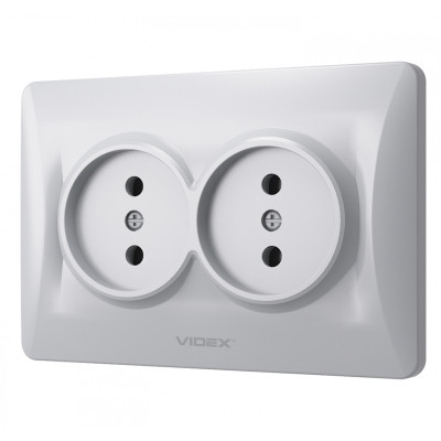 Розетка Videx BINERA 2ая серебр (VF-BNSK2-SS) Винница - изображение 2