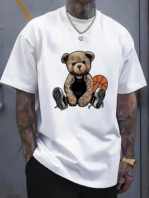 Футболка чоловіча с принтом  46 Біла 2664092803 Дніпро - фото 1