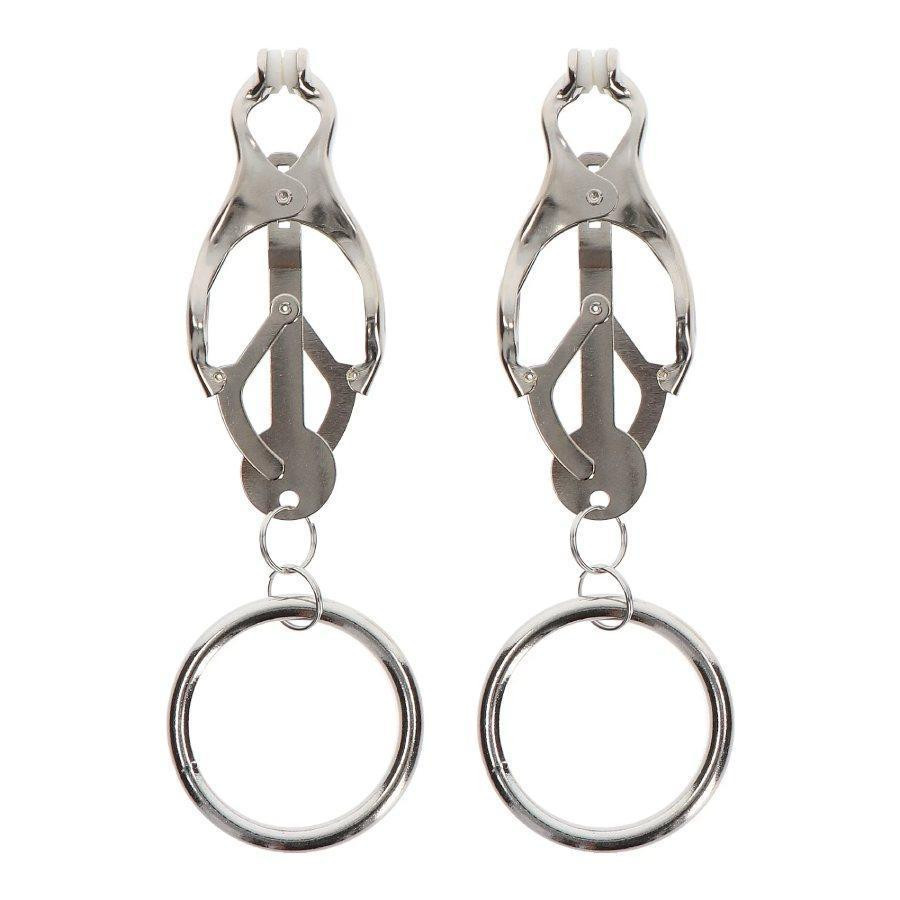Зажимы-бабочки с кольцом Taboom Nipple Play Butterfly Clamps With Ring, серебристые Sex Aura Киев - изображение 3