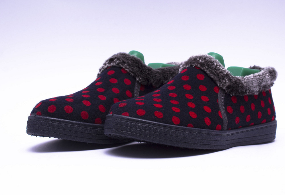 Капці жіночі із задником теплі домашні, сині в горошок Одеса - фото 5