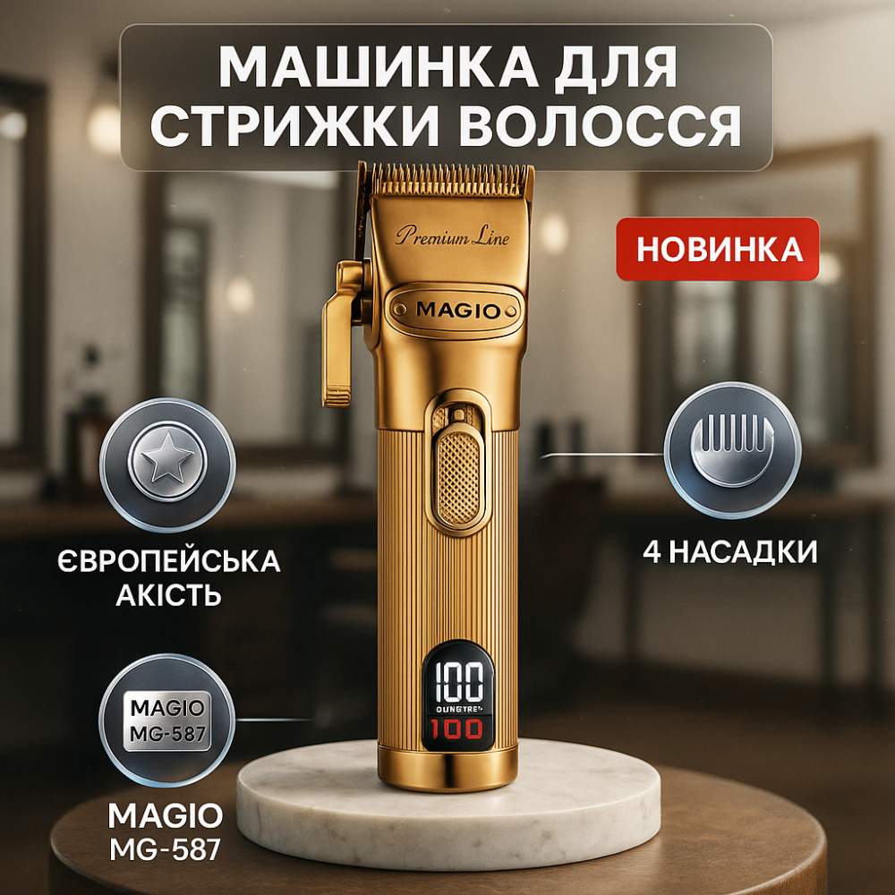 Тример для волосся портативний MAGIO MG-587, Чоловічий тример для окантовки Машинка стрижки хороша PK-39 Львів - фото 14