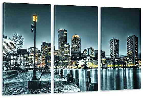 Модульна картина Нічної міста Арт-145_3А 70x130 см Київ