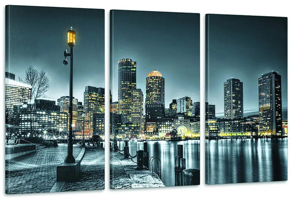 Модульна картина Нічної міста Арт-145_3А 70x130 см Київ - фото 1