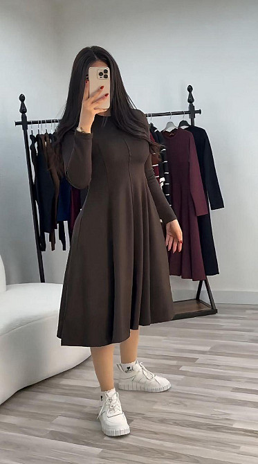 Жіноче стильне вечірнє плаття з двонитки Шоколад, 48/50 Одеса - фото 1