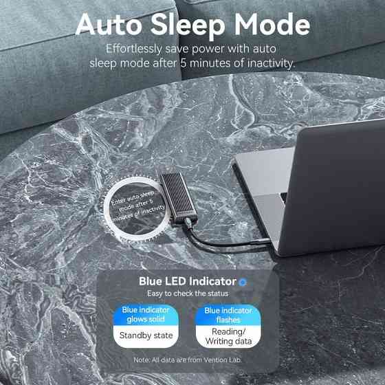 Зовнішня кишеня для SSD M.2 (NVME) M-key USB Type-C 3.2 10Gbps Heat Sink Aluminum сіра Vention Винница