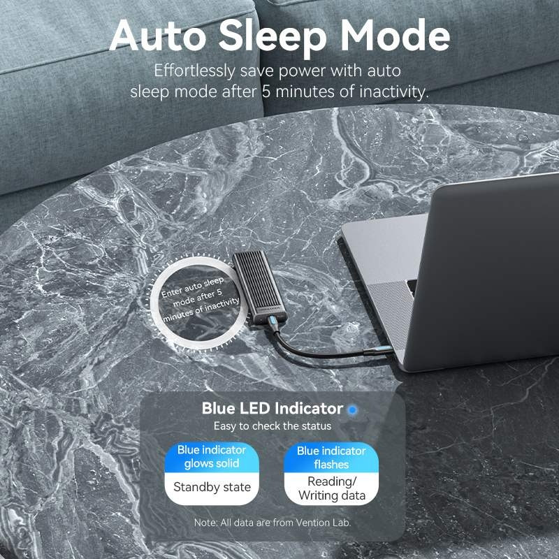 Зовнішня кишеня для SSD M.2 (NVME) M-key USB Type-C 3.2 10Gbps Heat Sink Aluminum сіра Vention Винница - изображение 2