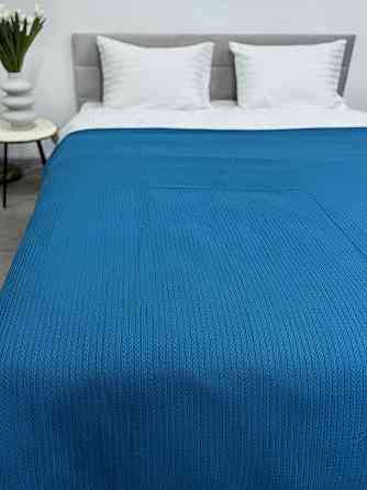 Ecotton Покривало Ecotton Pique 180х230 см натуральне блакитне Atlantic в крафтовій подарункові Коломия