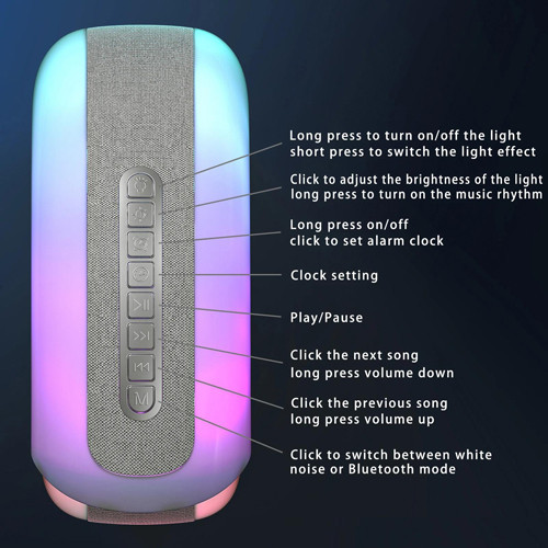 Акумуляторний нічник G-Smart N70 RGB з годинником та Bluetooth колонкою (Білий) Вінниця - фото 8