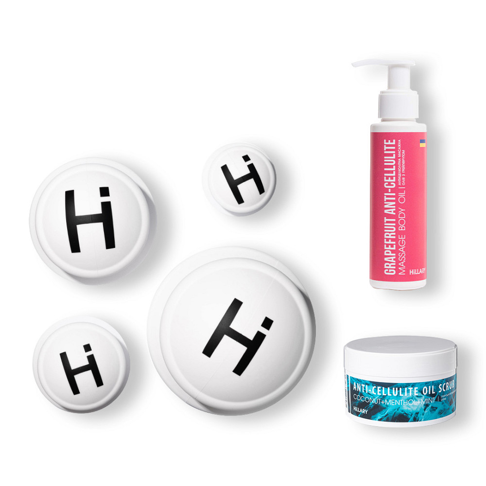 Антицеллюлитный массажный набор + Охлаждающий скраб для тела Hillary Киев - изображение 1