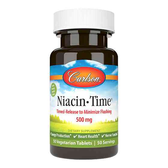 Витамин В3 Carlson Niacin-Time 500 мг 50 вегетарианских таблеток Луцк