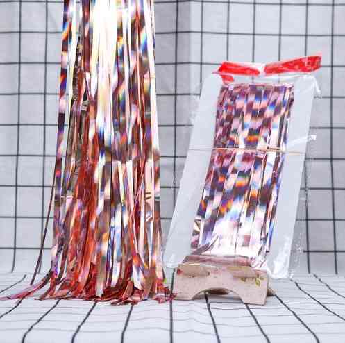 Дождик на фотозону с голограммой 2 м на 1 м розовое золото Киев