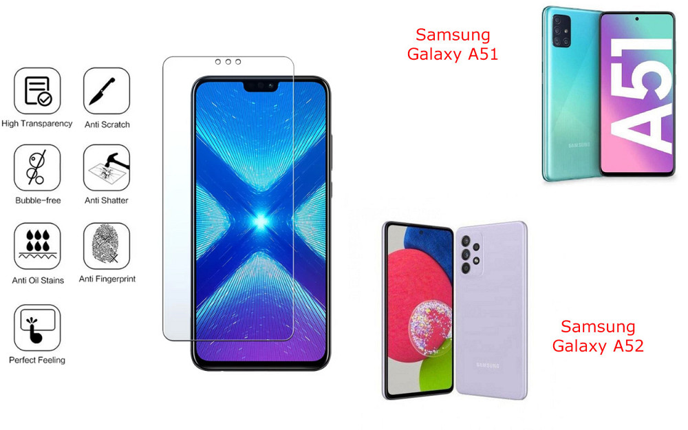 Защитное стекло NeoGlass для Samsung Galaxy A51, Galaxy A52 – ультрапрозрачное и устойчивое Киев - изображение 4